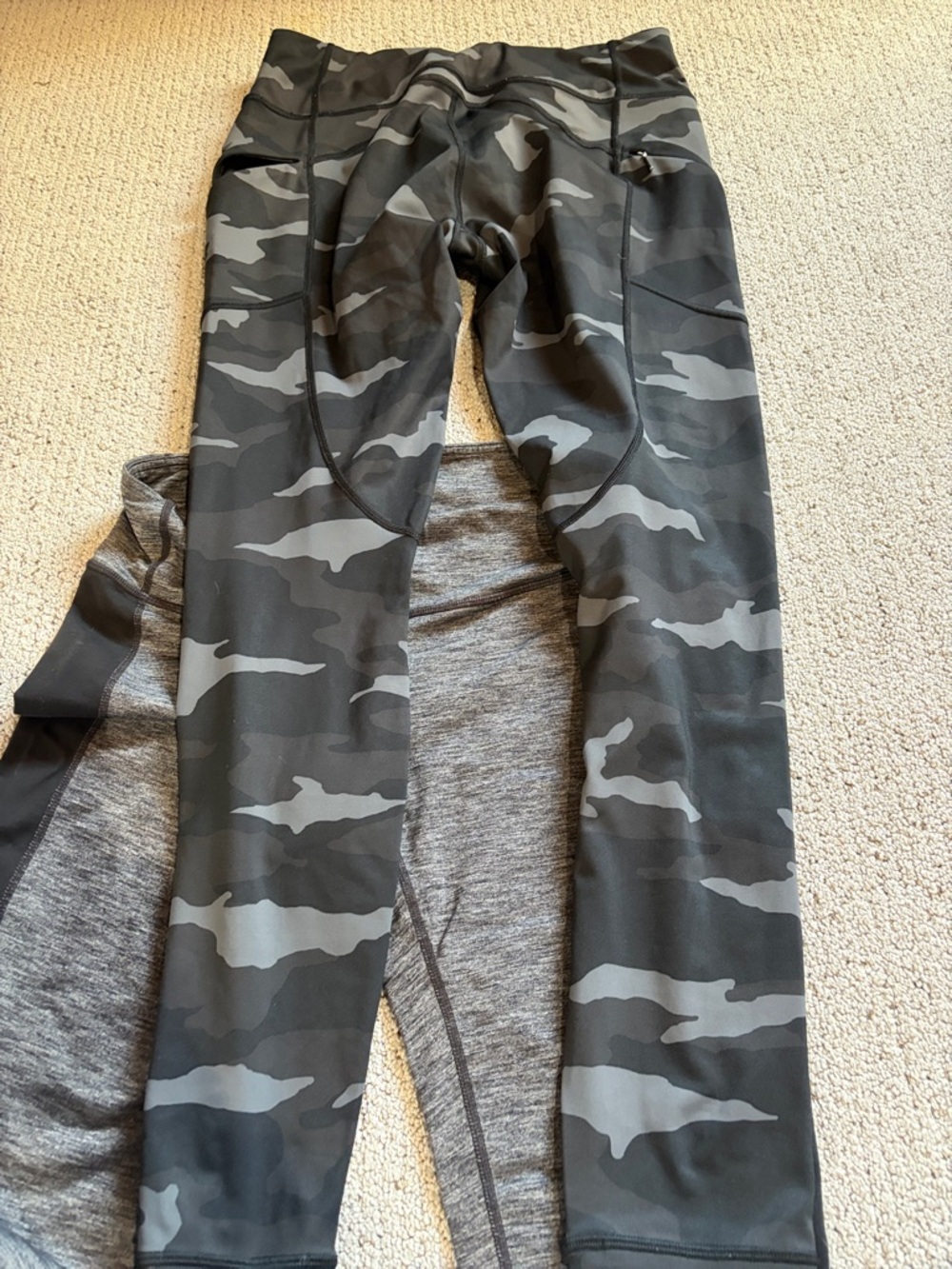 Athleta Black & Heather Gray Active Leggings Duo large talls size - Picture 4 of 5